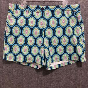 Crown & Ivy Curvy‎ Shorts Womens 20W Blue Green Chino Stretch Beach Vacation